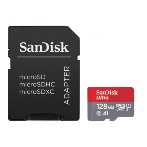 SanDisk  microSDXC™ Mobile Ultra™ memóriakártya 128GB, + adapter, (140MB/s) class 10, A1