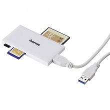Hama USB 3.0 SUPERSPEED "SLIM" MULTI KÁRTYAOLVASÓ, FEHÉR,ÚJ (181017)