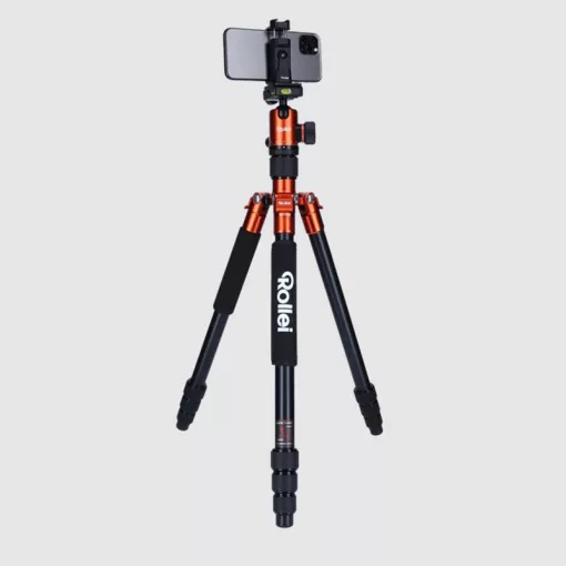 Rollei C5-i állvány + monopod + gömbfej + telefontartó adapter + táska, narancssárga (R20827)