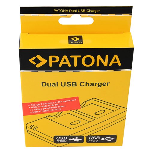 PATONA Dual Akkutöltő Nikon EN-EL5 ENEL5 - USB C kábellel - 1963