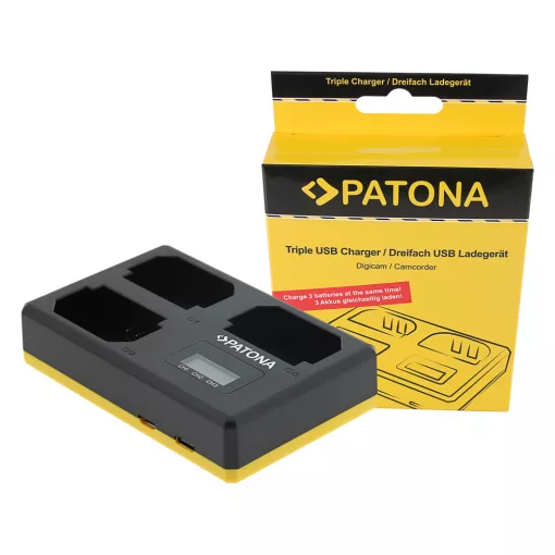 PATONA USB Tripla töltő - Sony NP-FZ100 A7 III A7M3 Alpha 7 III A7 R III A7RM3 Alpha 7 R III A9 (1922)