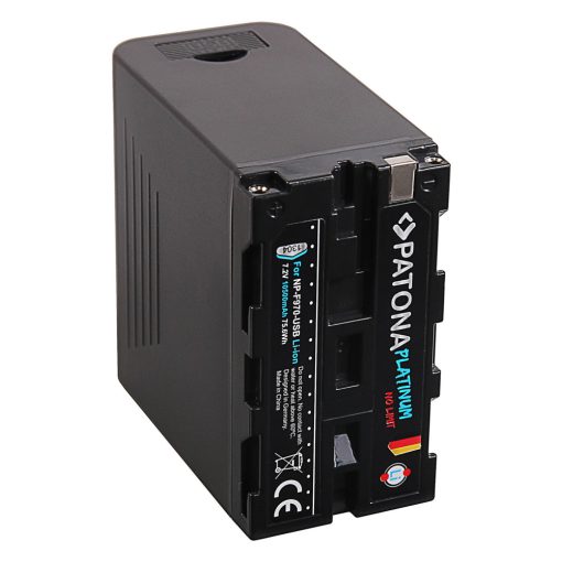 PATONA Platinum NP-F970 Akku és USB Power Bank 10500mAh - 1304 (Sony NP-F970 F960 F950 Powerbank 5V/2A USB és Micro)