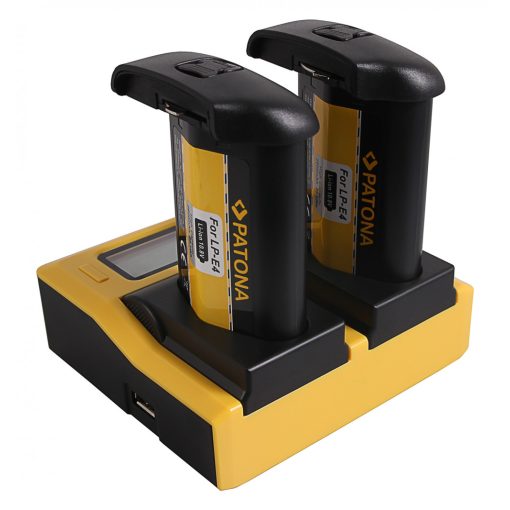 PATONA Dual Akkutöltő Canon LP-E4 LP-E19 EOS 1D 1DS Mark III 1D Mark IV 1DX Mark II - 7686