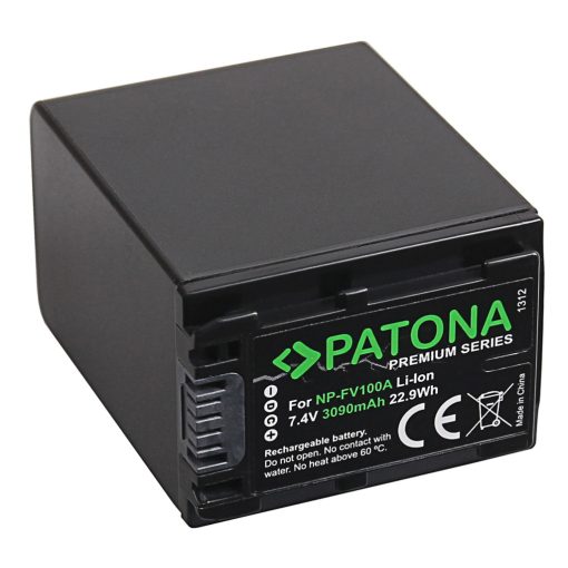 PATONA Premium Akku f. Sony NP-FV100 FDR-AX40 FDR-AX45 FDR-CX680 NEX-VG30 - 1312