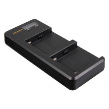 PATONA Dual LCD USB NP-F Akku Töltő - 1886 (Sony F550 F750 F970 FM50 FM500H)