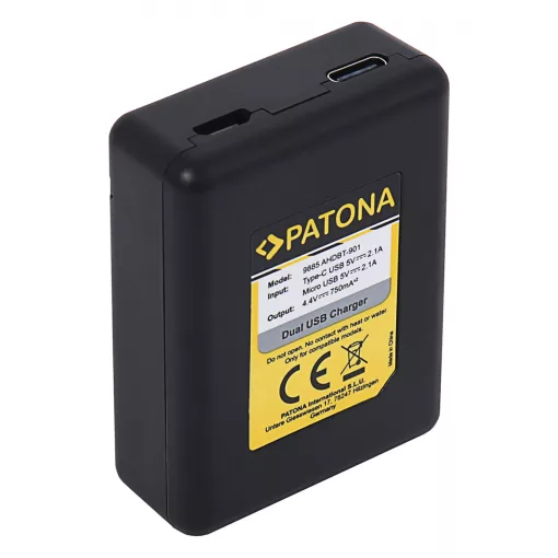 PATONA USB Dual töltő - GoPro Hero 9 Hero 10 Hero 11 AHDBT901 ADBAT001 ADDBD-211 inkl. Micro-USB kábellel (9885)