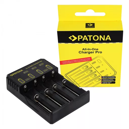 PATONA USB Univerzális Töltő - CR123A 14500 16340 18650 22650 26650... / AAA - AA (1914)