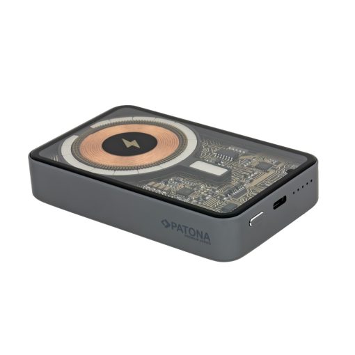 PATONA Premium Powerbank Átlátszó 3.0 PD20W 10000mAh - Magsafe - vezeték nélküli töltés (9992)