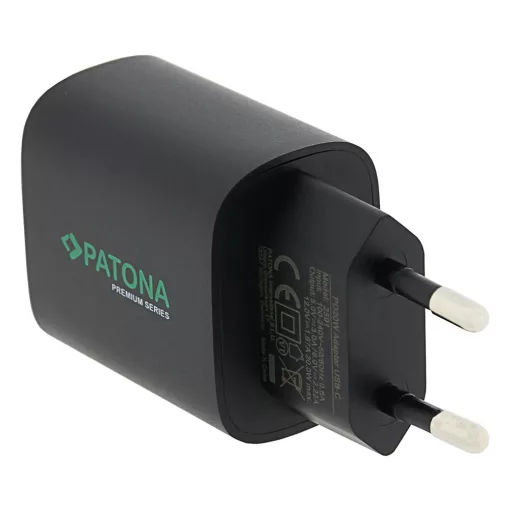 PATONA Premium PD20W Adapter 5V/3A 9V/2.22A 12V/1.67A USB-C PD3.0 QC3.0 fekete (2591)