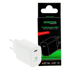  PATONA Premium PD20W Adapter 5V/3A 9V/2.22A 12V/1.67A USB-C PD3.0 QC3.0 fehér (2592)