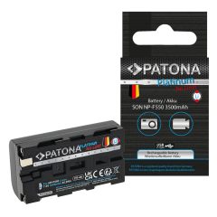   PATONA Platinum  USB-C- Input NP-F550 Akkumulátor - 1375 (Sony NP-F550 F330 F530 F750 F930 F920 F550 CCD-SC)