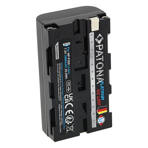 PATONA Platinum  USB-C- Input NP-F550 Akkumulátor - 1375 (Sony NP-F550 F330 F530 F750 F930 F920 F550 CCD-SC)