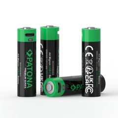   PATONA Premium USB-C 4x AA Micro Akku Li 3000mWh - Y kábellel (1410Y)