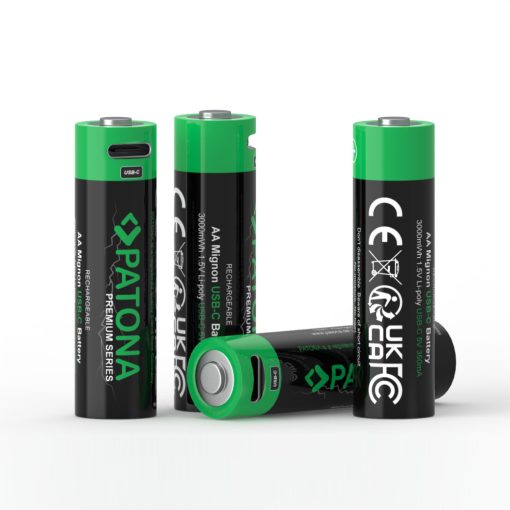 PATONA Premium USB-C 4x AA Micro Akku Li 3000mWh - Y kábellel (1410Y)