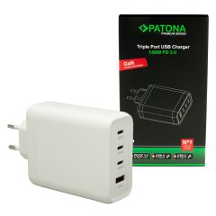   PATONA Premium PD140W 3xUSB-C 1xUSB-A Adapter fehér PD3.0 QC3.0 (2648)