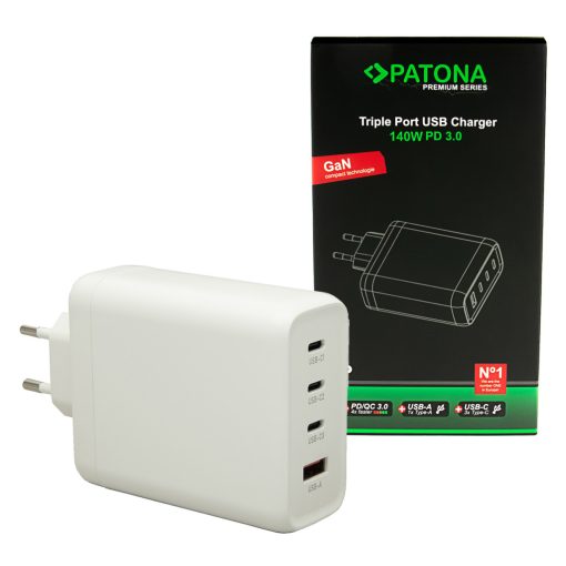 PATONA Premium PD140W 3xUSB-C 1xUSB-A Adapter fehér PD3.0 QC3.0 (2648)