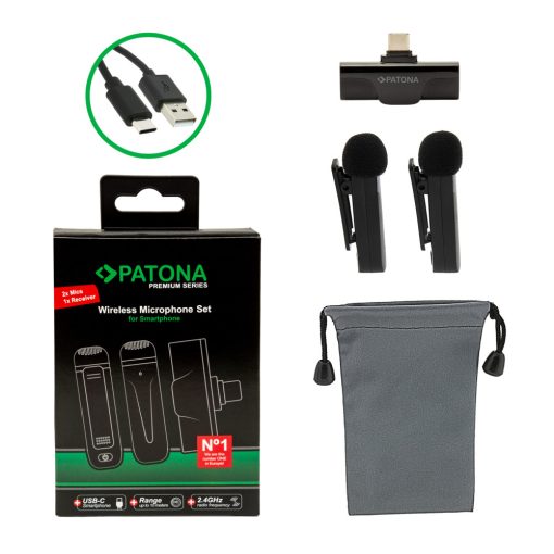 PATONA premium clip-on lavalier mikrofon telefonhoz - USB-C (9874)