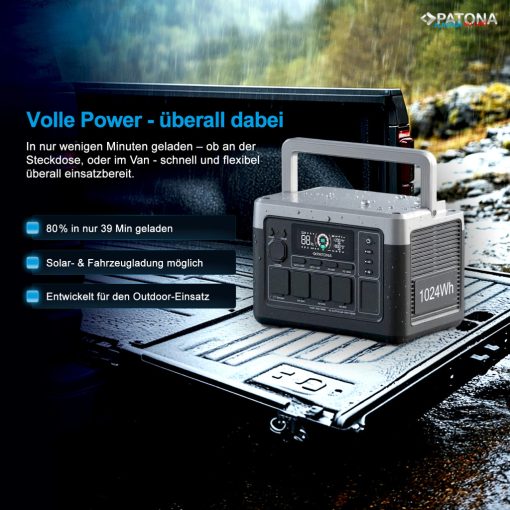 PATONA Platinum Powerstation Autarc 1800 4xAC1800W 1024Wh USB-C:1xPD100W 1xPD20W USB-A:2×18W (4212)