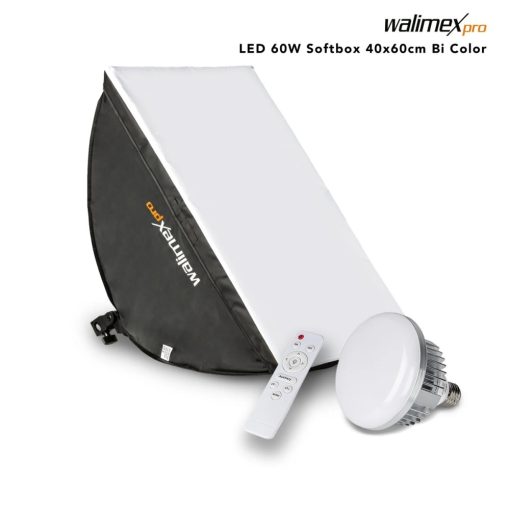 Walimex Bi-Color LED Lámpa szett - 60W LED - 40x60 cm softbox - E27 foglalat - távirányító - 23104 