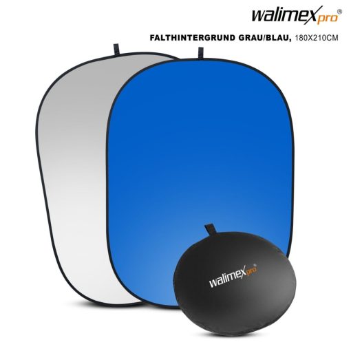 Walimex 2in1 Összecsukható Szürke/Kék háttér 180x210 cm (18287)