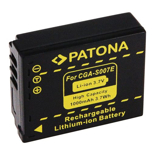 PATONA Akku Panasonic CGA-S007 S007 DMC-TZ5 TZ4 TZ3 TZ2 TZ1 (1043)