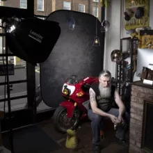 Manfrotto Vintage összecsukható háttér 1.5x2.1m füst/beton (LL LB5745)