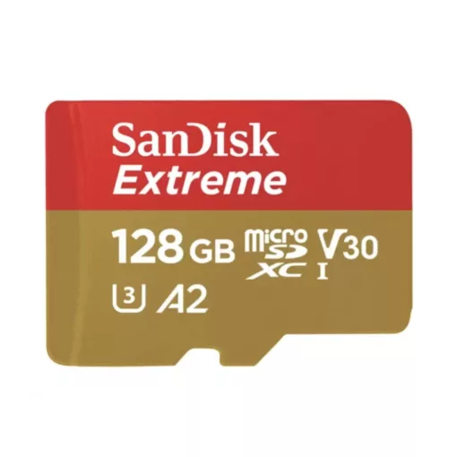 SANDISK MICROSD EXTREME KÁRTYA 128GB, 190MB/s, U3, V30 (121586)