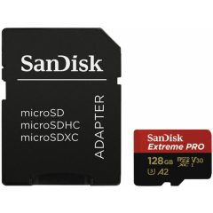   SanDisk microSDXC™ Mobile Extreme PRO™ memóriakártya 128GB, + adapter, (olvasási seb.: 200MB/s , írási seb.: 90MB/s) UHS-I, V30, A2, C10, U3  + Rescue Pro Deluxe (214504)