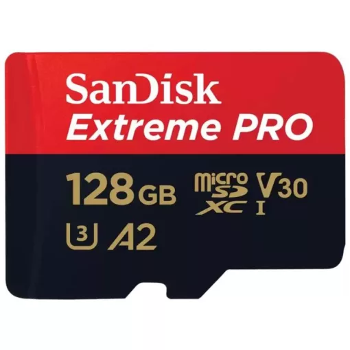SanDisk microSDXC™ Mobile Extreme PRO™ memóriakártya 128GB, + adapter, (olvasási seb.: 200MB/s , írási seb.: 90MB/s) UHS-I, V30, A2, C10, U3  + Rescue Pro Deluxe (214504)