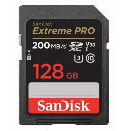 SANDISK SDXC Extreme PRO memória kártya 128GB,200 MB/S,UHS-I,U3,V30 (121596)