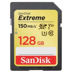   SANDISK SDHC Extreme memória kártya 128GB,180 MB/S,UHS-I,U3,V30 (121580)