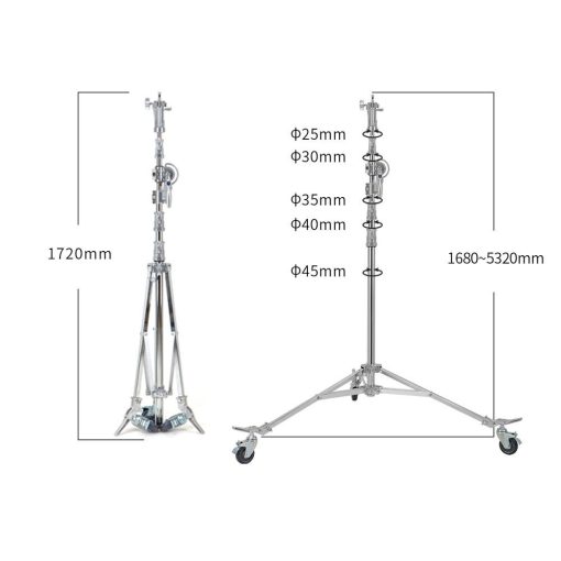 Jinbei 2 in 1 acél boom lámpaállvány (M-8) 530cm