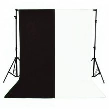 Mikrosat Fekete/Fehér Kis Háttér Szett Állványos Tartóval (CLK5)