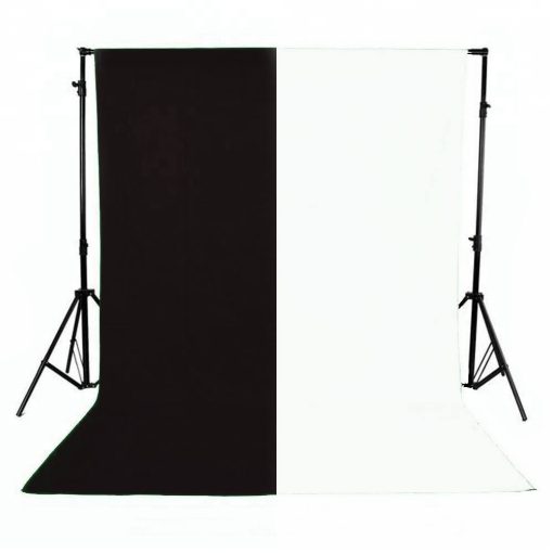 Mikrosat Fekete/Fehér Kis Háttér Szett Állványos Tartóval (CLK5)