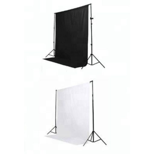 Mikrosat Fekete/Fehér Kis Háttér Szett Állványos Tartóval (CLK5)