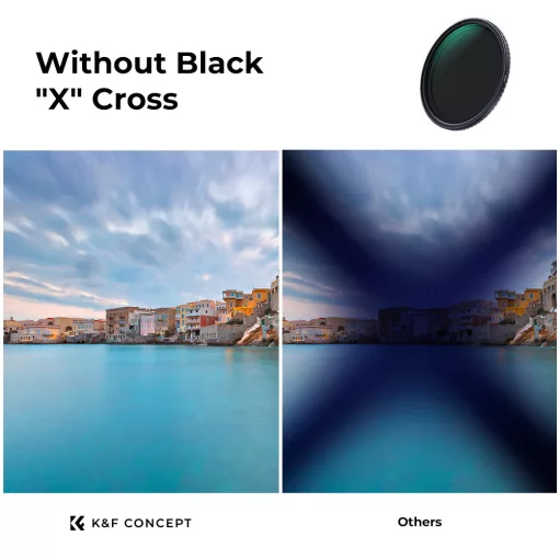 K&F Concept NANO-X, VARIO ND 2-32 szűrő, W/O Black cross, vízlep., karcálló, +3db törlőkendő, 58mm (KF-01-1449V1)