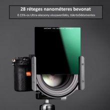 K&F Concept négyzet alakú lapszűrő 100*100*2mm, KF-01-1410 - ND1000, vízálló, karcálló, HD, zöld bevonatú + tok