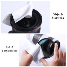 K&F Concept mikroszálas törlőkendő, 15x15cm, száraz, fehér (KF-1683)