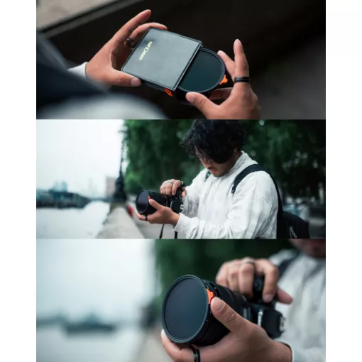 K&F Concept NANO-X Slim, HD, VARIO ND 2-400 változtatható szürkeszűrő, vízlepergető, karcálló, 62mm (KF-01-1462)