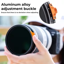 K&F Concept NANO-X Slim, HD, VARIO ND 2-400 változtatható szürkeszűrő, vízlepergető, karcálló, 67mm (KF-01-1463)