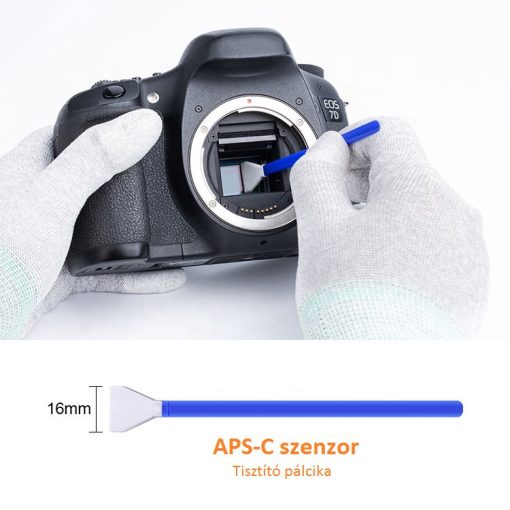 K&F Concept kamera aps-c érzékelő tisztító szett, 16 mm, 10 db-os + 20 ml tisztító folyadékkal (KF-1616)
