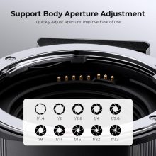 K&F Concept Canon EF/EF-S bajonett adapter Canon EOS M vázakra Autofocus támogatással, arca swiss (KF-06-464)