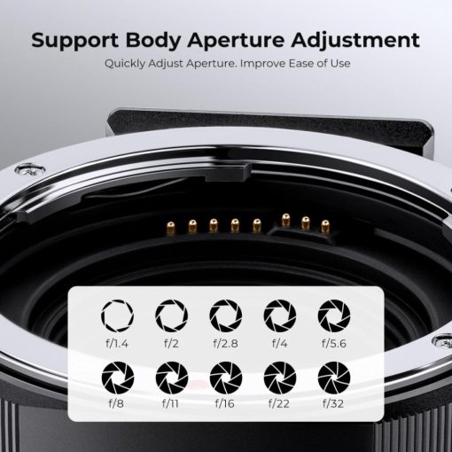 K&F Concept Canon EF/EF-S bajonett adapter Canon EOS M vázakra Autofocus támogatással, arca swiss (KF-06-464)