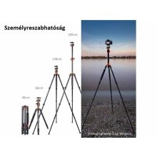 K&F Concept T254A4+BH-28L állvány + monopod, elforgatható középoszloppal, fekete-narancssárga (KF-09-090V1)