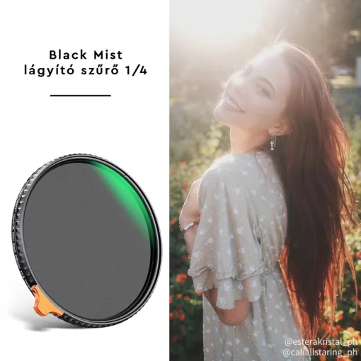 K&F Concept 62mm Multifunkcionális Black Mist lágyító 1/4, ND2-32 szűrő (KF-01-1812)