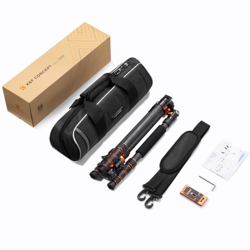 K&F Concept D255C4+BH-28L karbon állvány + monopod + telefon adapter, fekete-narancs (KF-09-093V2)