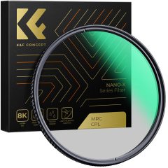   K&F Concept NANO-X series, XC15, B270, HD, CPL szűrő, vízlepergető, karcálló, zöld bevonat, 82mm (KF-01-974V3)