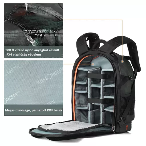 K&f Concept Beta Backpack 20 literes, fotós hátizsák, vízálló (KF-13-119)