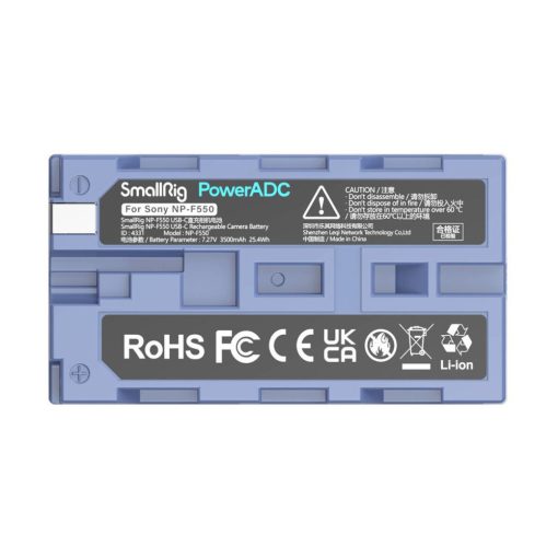 SmallRig 4331 NP-F550 akku USB-C csatlakozással