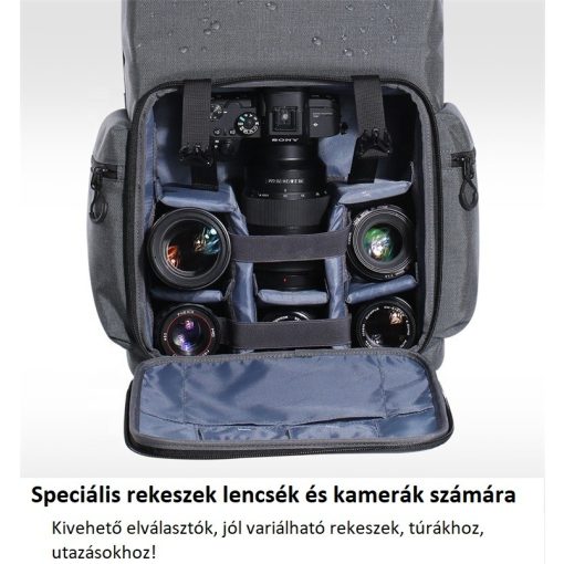 K&F Concept KF-13-098V2 professzionális kamera hátizsák, laptop zsebbel 22L - fekete